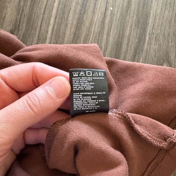 Cuts Clothing x Revolve Almost Friday Tee Cropped in Brown Jersey Tee Small - Picture 5 of 7